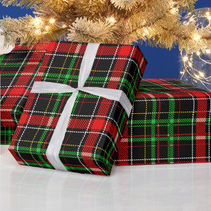 Papier Cadeau Motif carreau tartan flanelle Noël noir