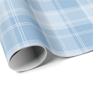 Papier Cadeau Motif carreaux bleu clair