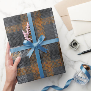 Papier Cadeau Motif carreaux en acier gris charbon moderne