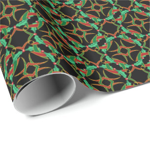 Papier Cadeau Motif celtique de guirlande de houx de Noël