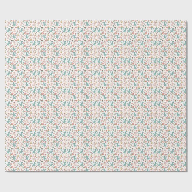 Papier Cadeau Motif Chats Mignons & Cupcakes - Art Kawaii de Cha (Plat)