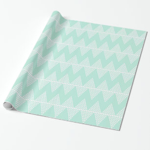 Papier Cadeau Motif Chevron blanc vert Mint