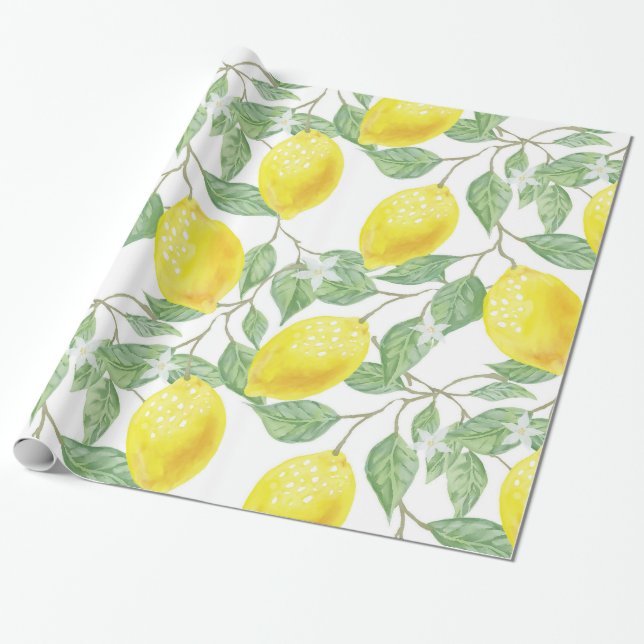 Papier Cadeau Motif citron (Déroulé)
