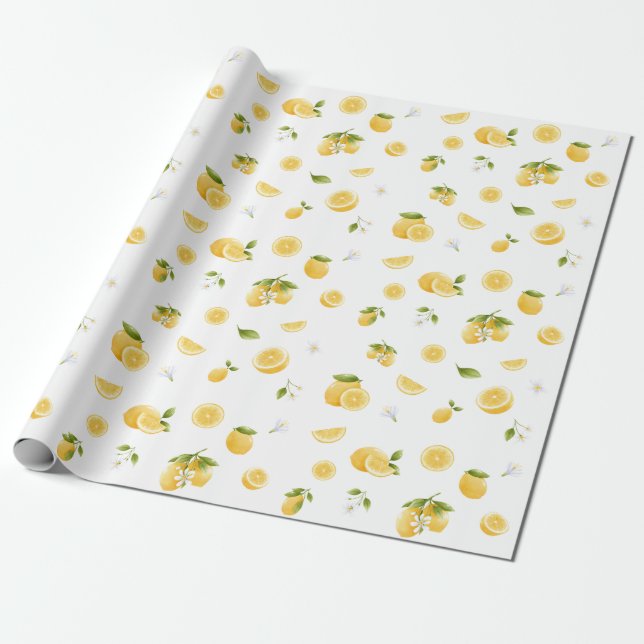 Papier Cadeau Motif citron (Déroulé)