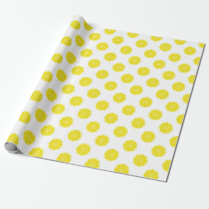 Papier Cadeau Motif Citron Zesté Célébration Festive Citron