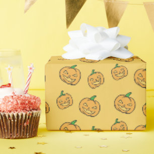 Papier Cadeau motif citrouille