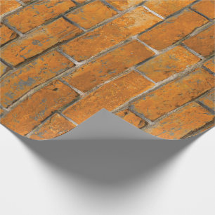 Papier Cadeau Motif Citrouille à mur de briques orange