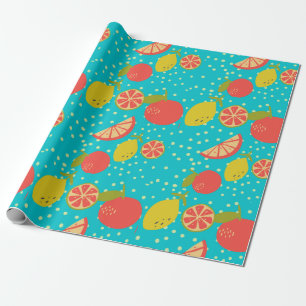Papier Cadeau motif citrus 