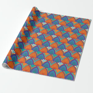Papier Cadeau Motif clair géométrique avec feuilles de palmier