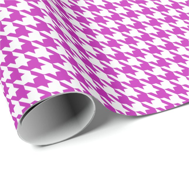 Papier Cadeau Motif classique à carreaux violet et blanc  (Coin rond)