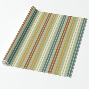 Papier Cadeau Motif classique double bande Retro Celadon rouille