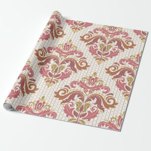 Papier Cadeau Motif classique sans soudure. Damask orient coloré