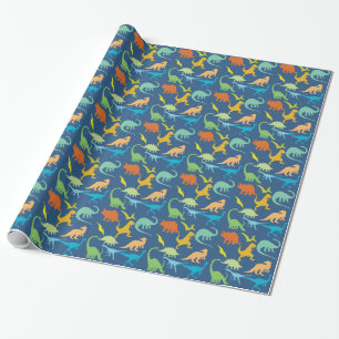 Papier Cadeau Motif coloré de dinosaures