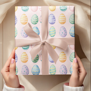 Papier Cadeau Motif coloré Pastel Oeuf de Pâques