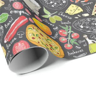 Papier Cadeau motif cool pizza carrelé