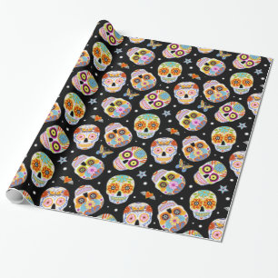 Papier Cadeau Motif crâne sucre
