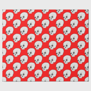 Papier Cadeau Motif crâne sur Arrière - plan rouge