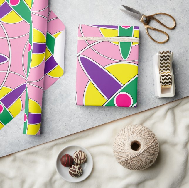 Papier Cadeau Motif croisé géométrique jouable (Artisanat)