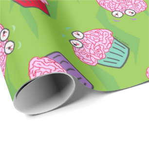 Papier Cadeau Motif Cupcake Cerveau Zombie