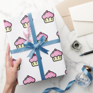 Papier Cadeau Motif Cute Cupcake