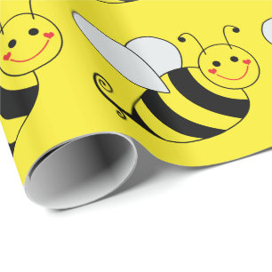 Papier Cadeau Motif d'abeilles mignonne