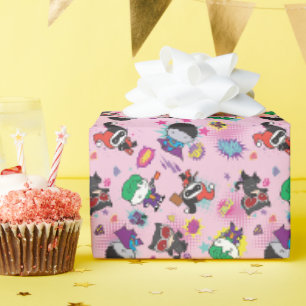 Papier Cadeau Motif d'action Chibi Super Villain