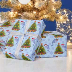 Papier Cadeau Motif d'algues de plage