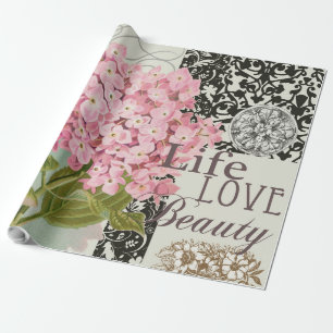 Papier Cadeau Motif Damas Décor Floral Joli