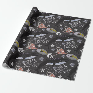 Papier Cadeau Motif d'animaux aquatiques vie sous-marine 20