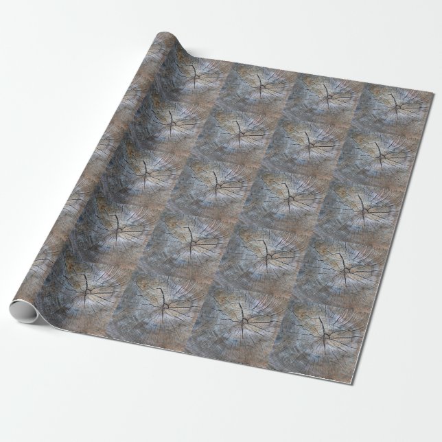 Papier Cadeau Motif d'anneau rustique (Déroulé)