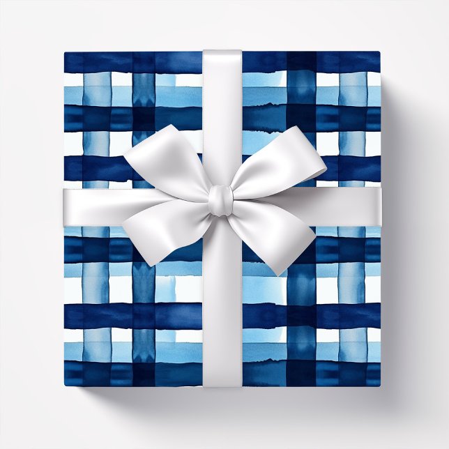 Papier Cadeau Motif d'aquarelle bleu marine (Créateur téléchargé)