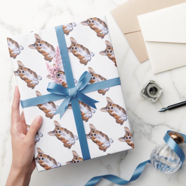 Papier Cadeau Motif d'aquarelle Corgi sumie (Cadeaux)