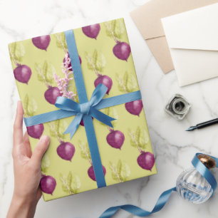 Papier Cadeau Motif d'aquarelle de betterave mignonne
