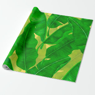 Papier Cadeau Motif d'aquarelle feuille Banana