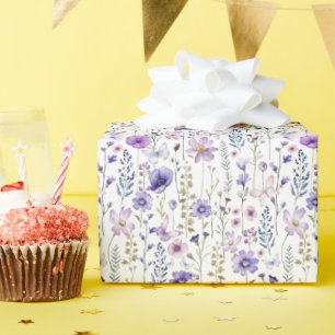Papier Cadeau Motif d'aquarelle Fleur sauvage violet