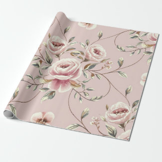 Papier Cadeau Motif d'aquarelle Ivory Elegance