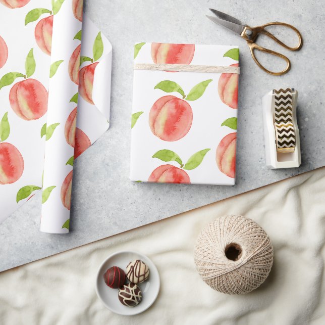 Papier Cadeau Motif d'aquarelle Sweet Peach  (Artisanat)