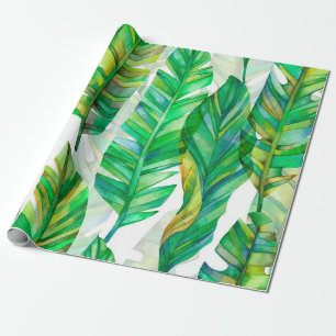 Papier Cadeau Motif d'aquarelle transparente de feuilles tropica