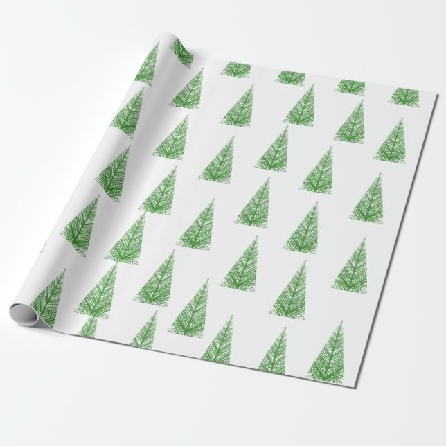 Papier Cadeau Motif d'arbre de Noël (Déroulé)
