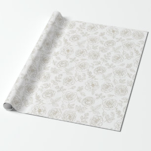 Papier Cadeau Motif d'art botanique minimaliste en ligne (4)