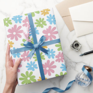 Papier Cadeau Motif d'art coloré Cute Retro Summer Flower