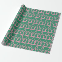 Motif d'art de la ligne florale verte et rose