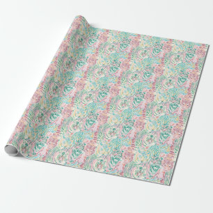 Papier Cadeau Motif d'art de Tiger couleur Pastel