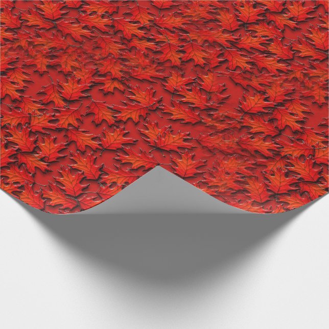 Papier Cadeau Motif d'art naturel Feuille chêne    (Coin)