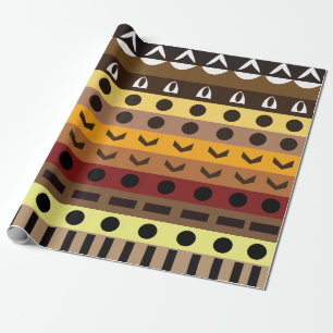 Papier Cadeau Motif d'art tribal coloré déco