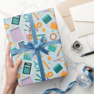 Papier Cadeau Motif d'articles scolaires