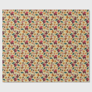 Papier Cadeau Motif d'automne coloré