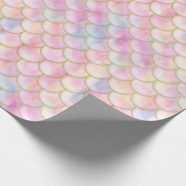 Papier Cadeau Motif de balance de sirène Pastel Iridescente (Coin)