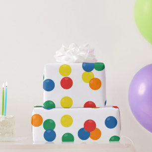 Papier Cadeau Motif de balle coloré