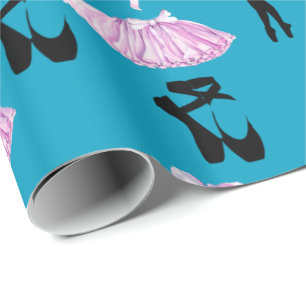 Papier Cadeau Motif de ballet avec Dance Attire et Ballerina